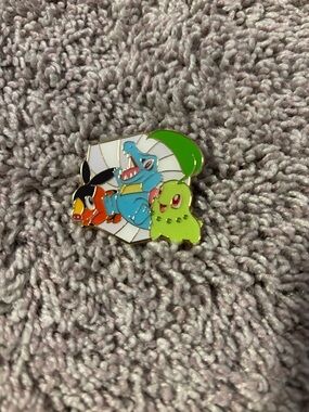 Pokemon Enamel Pin Featuring Green Turtwig, Blue Totodile & Orange Tepig